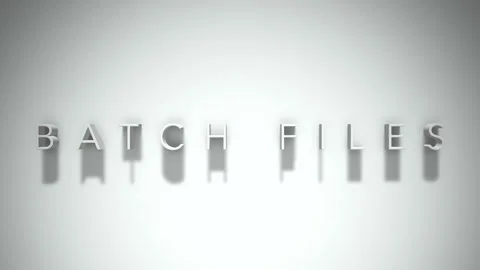 Batch files 3D title animation with shadows on a white background Stock Footage 297801952