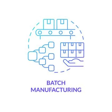 Batch manufacturing blue gradient concept icon Stock Illustration