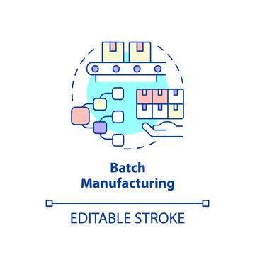 Batch manufacturing concept icon Stock Illustration