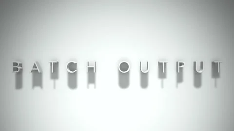 Batch output 3D title animation white text on a white background Stock Footage 299758702