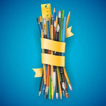 Batch of pencils Stock Illustration