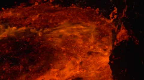 Batch of pig iron at melting point Stock Footage 50412053