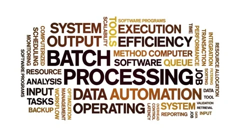 Batch Processing animated word cloud,animation kinetic typography seamless loop Stock Footage 308375039