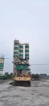 Batching plant machine. Industry concept background Stock Photos