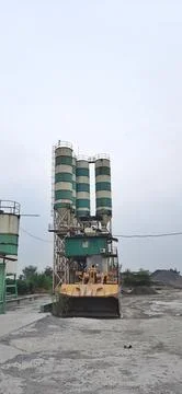 Batching plant machine. Industry concept background Stock Photos