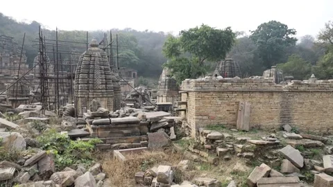 Bateshwar Group of Temples, Gwalior, Madhya Pradesh Stock Footage 186617488