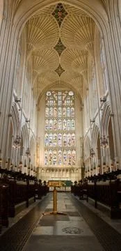 Bath abbey east window Stock Photos