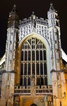 Bath Abbey at Night Stock Photos