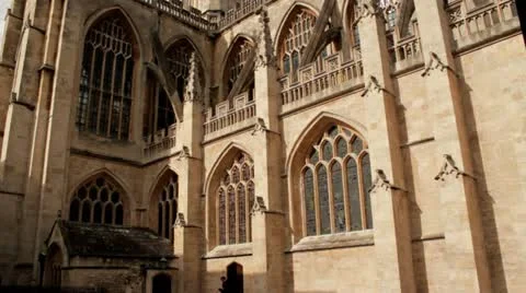Bath Abbey Tilt Up Stock Footage 12230432