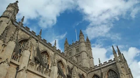 Bath Abbey Timelapse Zoom In Stock Footage 12228535