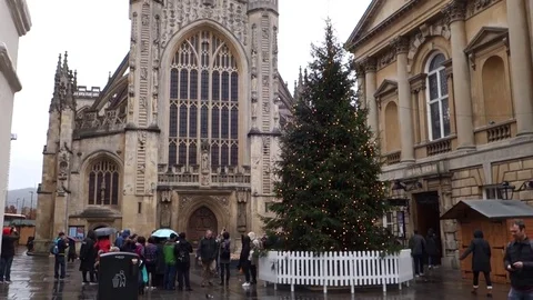 Bath Abbey, UK - 11/20/2017: Bath Abbey, Somerset, United Kingdom Stock Footage 84268096