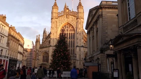 Bath Abbey, UK - 12/18/2017: Bath Abbey, Somerset, United Kingdom Stock Footage 84268175