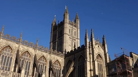 Bath Abbey, UK - 12/18/2017: Bath Abbey, Somerset, United Kingdom Stock Footage 84268198