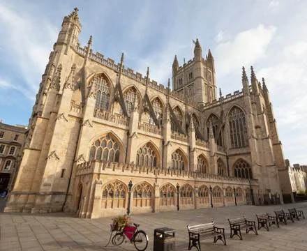 Bath abbey wide angle Stock Photos