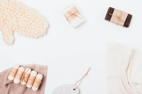 Bath accessories and soap Stock Photos
