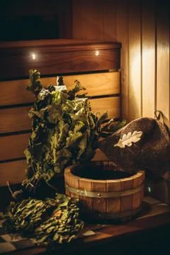 Bath accessories in the bath Stock Photos