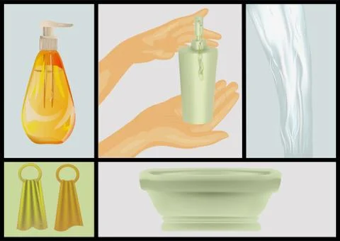Bath and detergents Stock Illustration