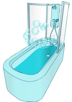 Bath and shower Stock Illustration