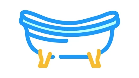Bath bathroom interior color icon animation Stock Footage 327271032