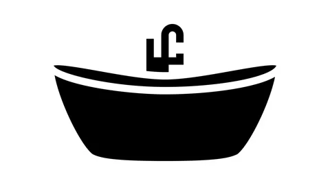 Bath bathroom interior glyph icon animation Stock Footage 326157880