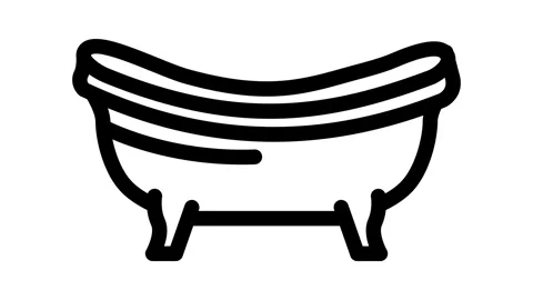 Bath bathroom interior line icon animation Stock Footage 326765507