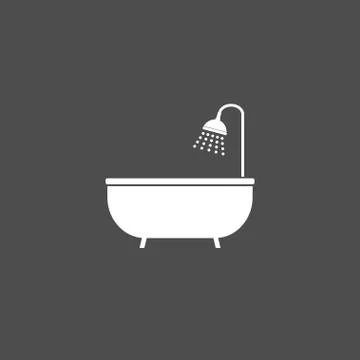 Bath, bathroom, shower icon. Vector illustration, flat design. Stock Illustration