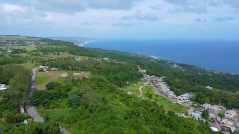 Bath Beach aerial view, Barbados Stock Footage 324817524