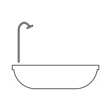 Bath   the black color icon . Stock Illustration