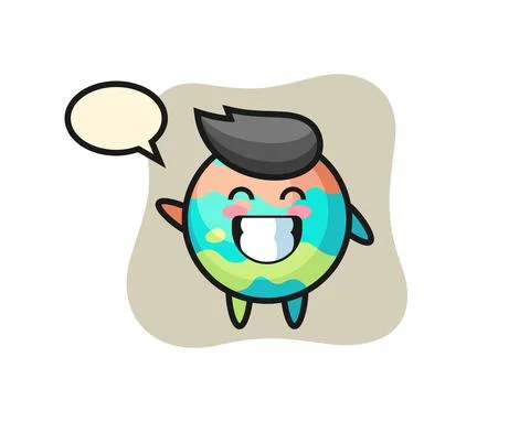 Bath bomb cartoon character doing wave hand gesture Stock Illustration