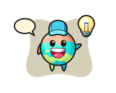 Bath bomb character cartoon getting the idea Stock Illustration