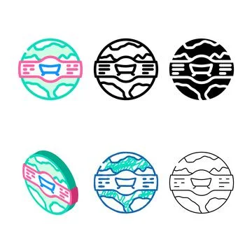 Bath bomb color icon vector multipack Stock Illustration