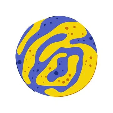 Bath bomb dissolving with yellow and blue swirls Stock Illustration