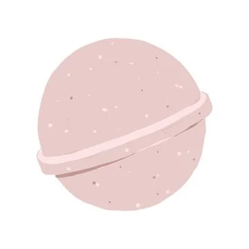 Bath bomb illustration, bubble bath bomb with essential oils, handmade fizzies Stock Illustration