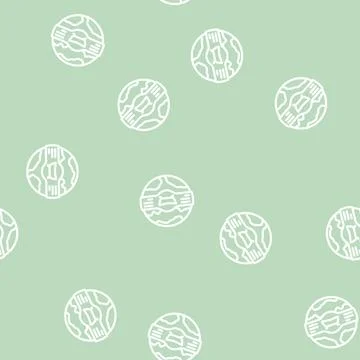 Bath bomb line vector seamless pattern Stock Illustration