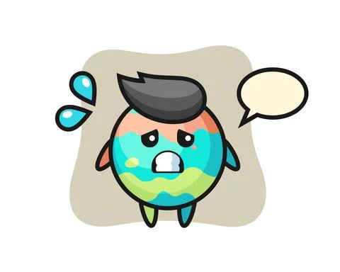 Bath bomb mascot character with afraid gesture Stock Illustration