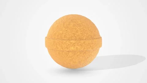 Bath Bomb on a White Floor. Stylized Bath Bomb 3D Animation. 4K Stock Footage 308821917