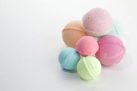 Bath Bombs Stacked On Top Of Each Other Stock Photos