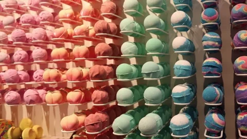 Bath bombs store selection Stock Footage 331090316