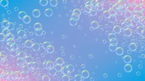 Bath bubble. Detergent soap foam and suds for bathtub. Shampoo. Stock Illustration