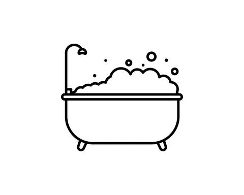 Bath with bubbles vector icon. filled flat sign for mobile concept and web de Illustrazione stock