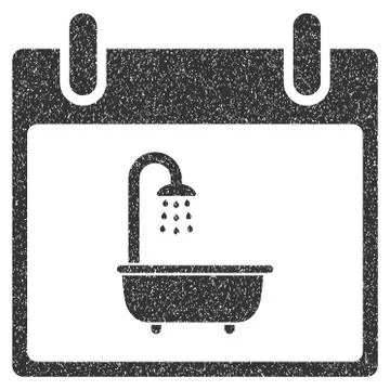Bath Calendar Day Grainy Texture Icon Stock Illustration