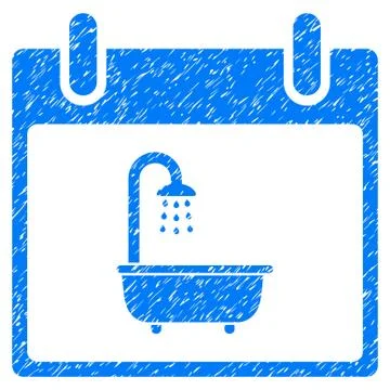 Bath Calendar Day Grainy Texture Icon Stock Illustration
