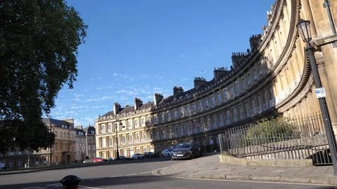 Bath Circus Georgian Buildings B Continuous Sequence Pt2 of 4 Stock Footage 240409207