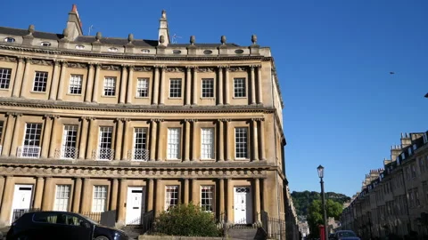 Bath Circus Georgian Buildings A Continuous Sequence Pt3 of 5 Stock Footage 240404139