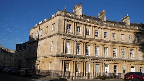 Bath Circus Georgian Buildings E Continuous Sequence Pt3 of 4 Stock Footage 240425885