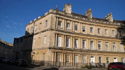 Bath Circus Georgian Buildings E Continuous Sequence Pt4 of 4 Stock Footage 240426146