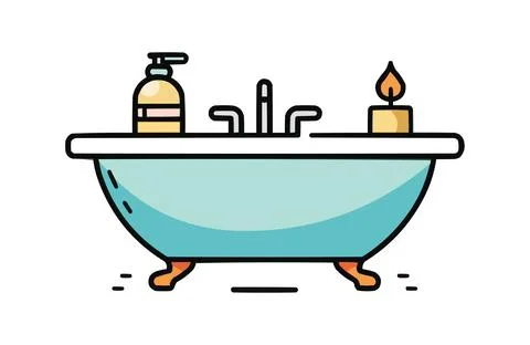 Bath color icon vector, isolated on white background. Beautiful bath icon. Stock Illustration