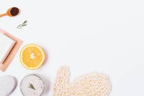 Bath composition with sea salt Stock Photos