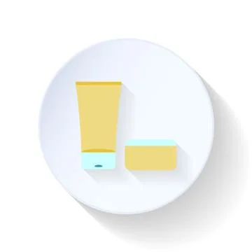 Bath cream and balm flat icon Stock Illustration