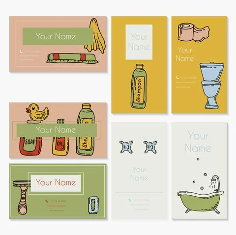 Bath doodle vector illustration. Hand draw set of home bathroom hygiene Stock Illustration